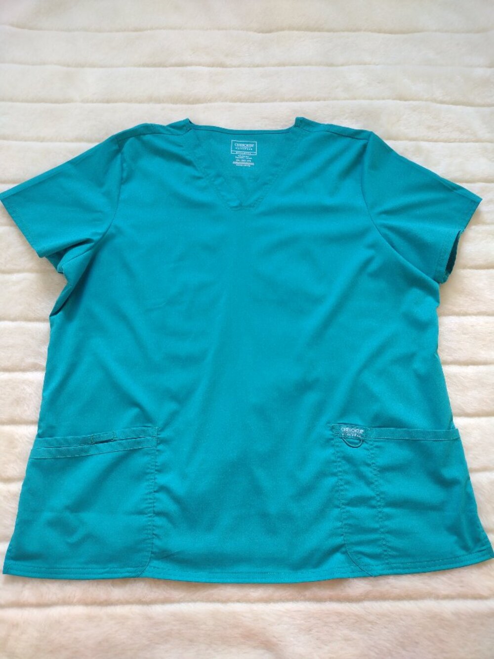 Cherokee Workwear Women's Scrub Top Blue 2XL Revolution